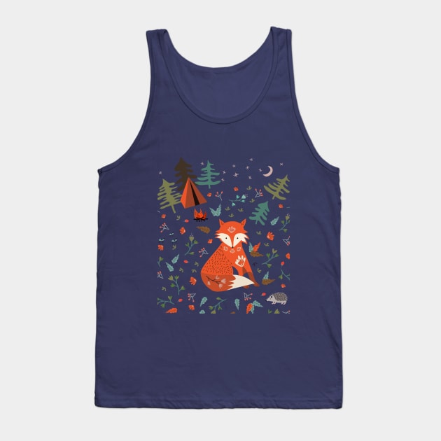 Camping Fox Tank Top by elenorDG